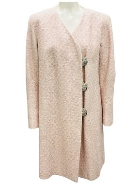 CHANEL IRIDESCENT PINK / ECRU 2016 FANTASY TWEED COAT